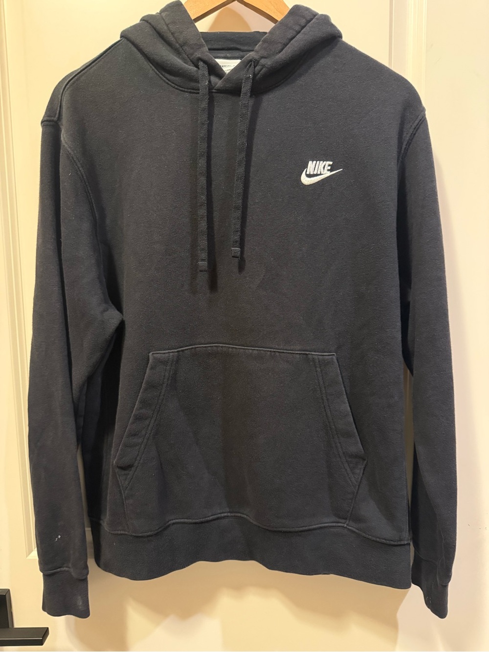 Nike Black Pullover Hoodie with White Mini Swoosh